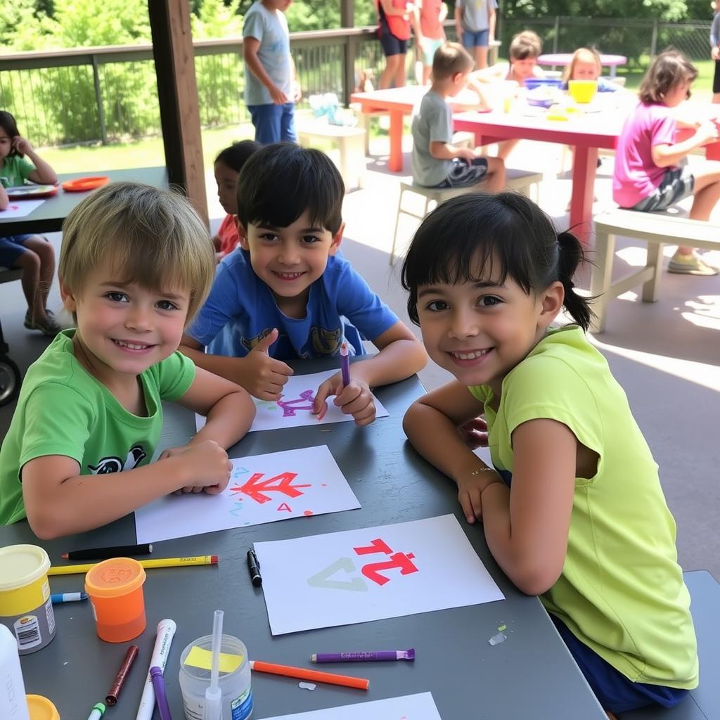 Niños pequeños participando en actividades creativas en campamentos de verano Camp New York